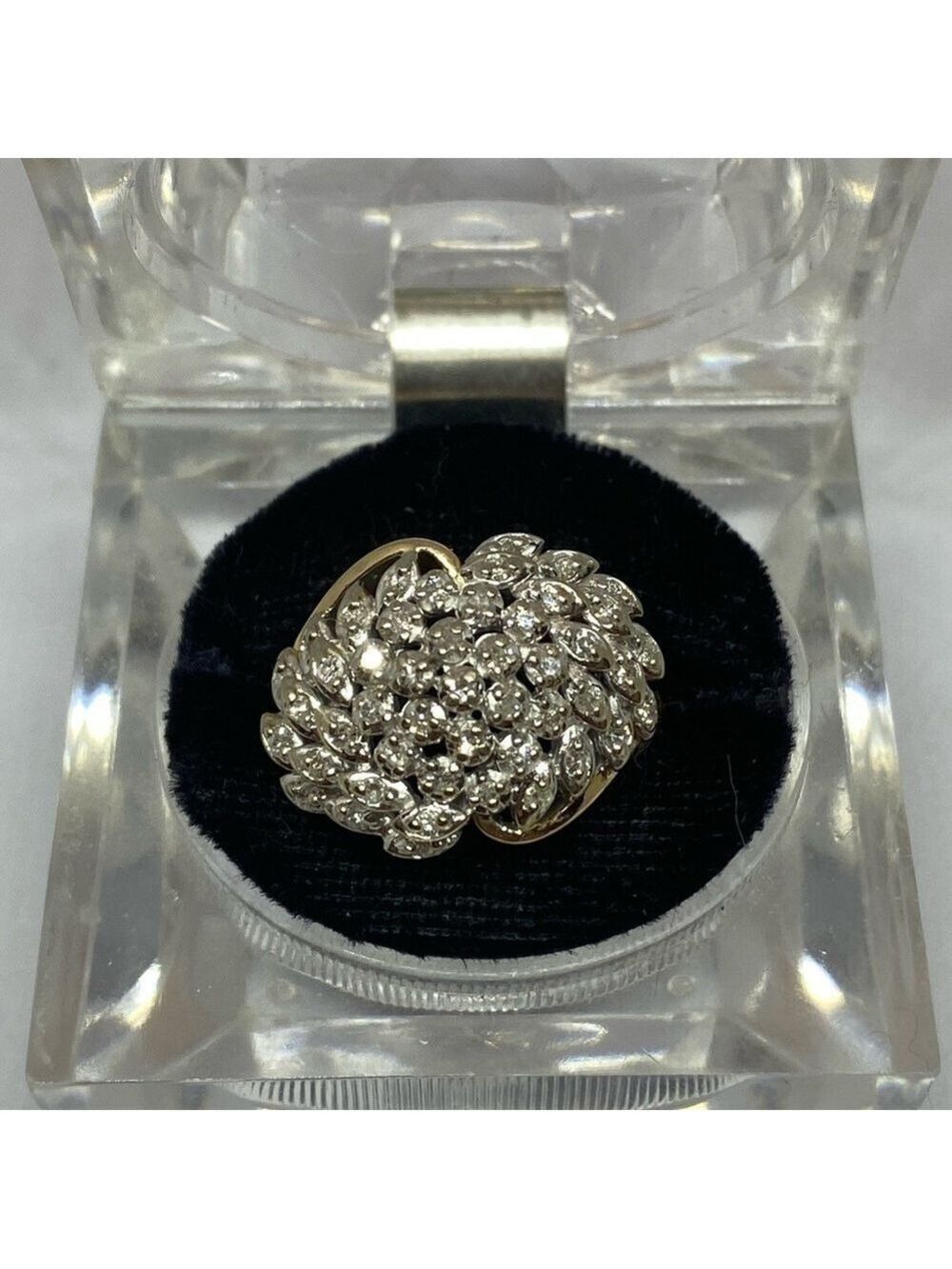 Jewelry-Genuine Diamonds ring. 14k gold, nearly a Karat in diamonds size 9 1/4 - Picture 1 of 14